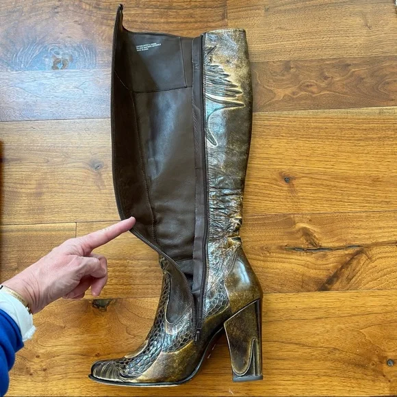 Bølo Venera Artisan Dark Brown Leather Boots Size US 6/ Euro 36.5 - Picture 4 of 16